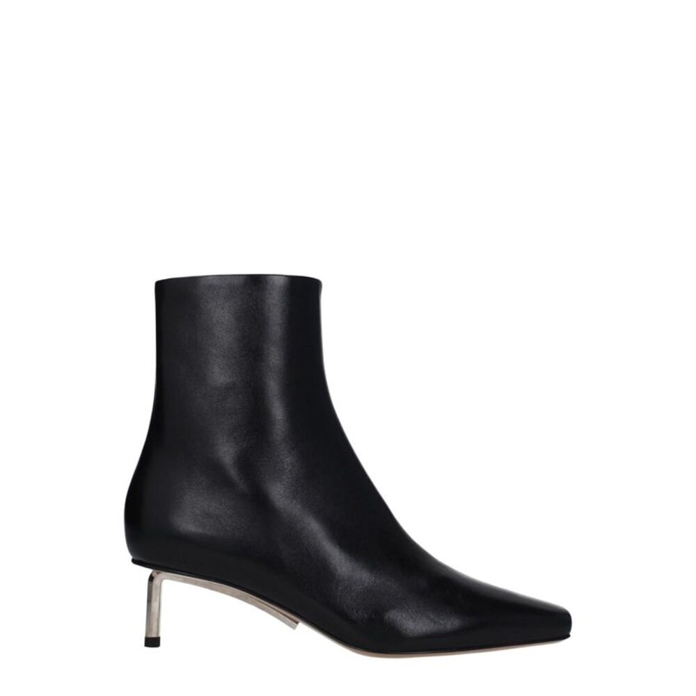 Off-White Black Leather Ankle Women's Boots